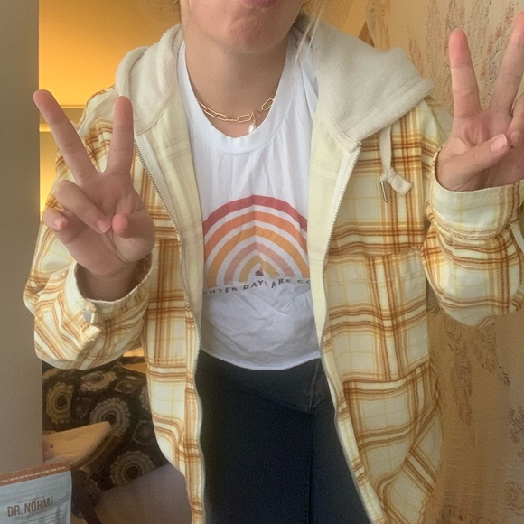 Urban Outfitters Yellow Plaid Denim Jacket - Picture 6 of 7